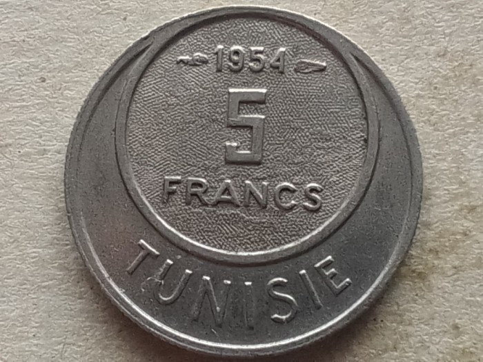 TUNISIA-5 FRANCS 1954