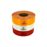Banda Reflectorizanta Auto Omologata UE, Tip Fagure, 5cm x 45.7m, Rola Profesionala, Culoare Rosie