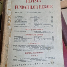 Revista Fundatiilor Regale - Anul VII 1 Februarie 1940 Nr. 2