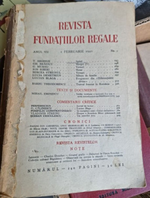 Revista Fundatiilor Regale - Anul VII 1 Februarie 1940 Nr. 2 foto