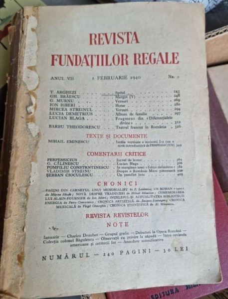 Revista Fundatiilor Regale - Anul VII 1 Februarie 1940 Nr. 2