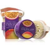The Somerset Toiletry Co. Tropical Fruits Mango &amp; Passionfruit exfoliant de corp cu zahăr + perie de par 150 g