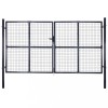 VidaXL Poartă de grădină din plasă, oțel galvanizat, gri, 306x200 cm