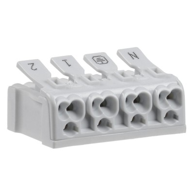 Clema rapida cu arc KSP4-2L+N+PE, plastic + cupru stanat, set 10 bucati foto