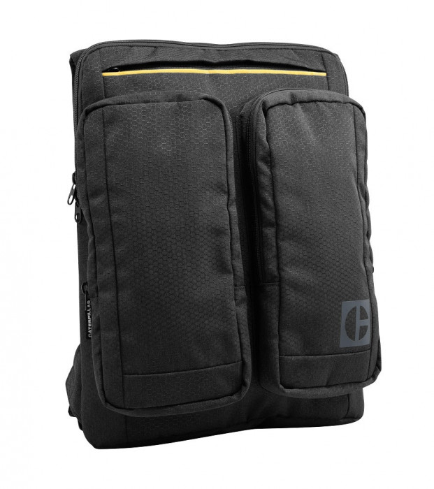 Rucsac Caterpillar Code - Quest Commuter, Material 420d Hexagonal, 2 Buzunare Exterioare - Negru