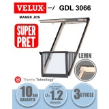Fereastra mansarda balcon VELUX GDL 3066 CABRIO, lemn de pin, 3 sticle
