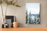 Tablou Canvas, "Pădurea &icirc;nvăluită de iarnă albă", Copaci, Zăpadă, Munți, Cer, Iarnă, V&acirc;rfuri, Ceață, Răcoare, Peisaj, Natură, 26 x 39 cm, CMCLASS