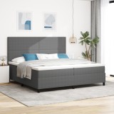 vidaXL Pat cu Arcuri cu Saltea Gri Deschis 200x200 cm Țesătură din Corduroy
