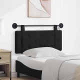 vidaXL Tăblie de pat suspendată Cu lumină LED Negru Catifea 3424116