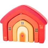 Small foot Wooden Building Blocks House jucărie cu activități din lemn 12 m+ 4 buc