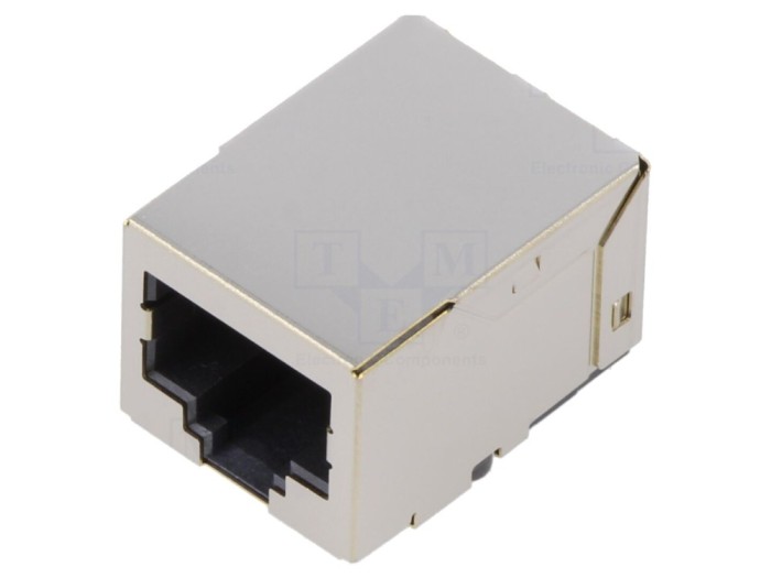 Conector RJ45 ecranat THT 90&deg;