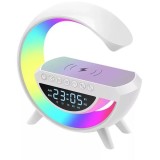 Statie incarcare Wireless 3 in 1 cu lampa RGB si Boxa Bluetooth