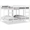 vidaXL Pat supraetajat triplu, alb 160x200/80x160 cm lemn pin