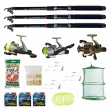 Set 3 lansete Ultra Carp 2.7m, 3 mulinete, pufuleti, 3 gute, ace, 3 forfati, bambine si juvelnic