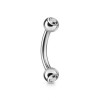 Piercing Ureche Barbell Curbat 1.2x8mm Argintiu cu Piatră Albă - Spr&acirc;nceană, Intim, Otel Chirurgical