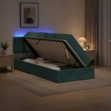 Cumpara ieftin Pat cu LED si saltea Verde inchis 90 x 200 cm Catifea
