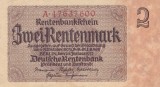 Bancnota Germania 2 Rentenmark 1937 - P174b XF ( vezi descriere )