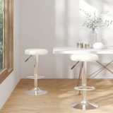 Set 2 Scaune Bar Gossi Crem Piele Ecologica Rotative Inaltime Reglabila