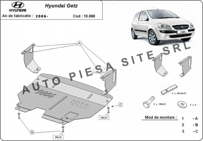 Scut metalic motor Hyundai Getz fabricat incepand cu 2006 APS-10,068