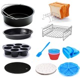Cumpara ieftin Set de 11 accesorii Zilan ZLN8016 pentru friteuza cu aer, diametru 18 cm