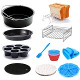 Set de 11 accesorii Zilan ZLN8016 pentru friteuza cu aer, diametru 18 cm