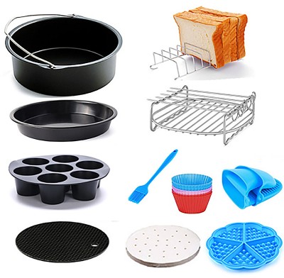 Set de 11 accesorii Zilan ZLN8016 pentru friteuza cu aer, diametru 18 cm foto
