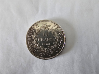 Franta 10 Francs 1968 Argint are 26 gr.Impecabila foto