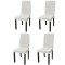 Huse de scaun elastice drepte, 4 buc., crem - 1