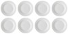 Set farfurii 8 piese pentru Fructe, din Portelan, Albe, diametru 19 cm