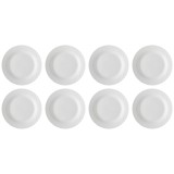 Set farfurii 8 piese pentru Fructe, din Portelan, Albe, diametru 19 cm