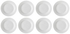 Set farfurii 8 piese pentru Fructe, din Portelan, Albe, diametru 19 cm