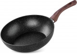 MagicHome Tigaie Wok Black Marble Line, 28 cm