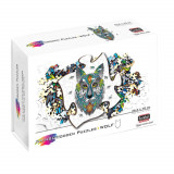 Puzzle din Lemn Multicolorat - Lup, 180 piese, Eureka