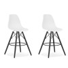 Set 2 scaune de bucatarie/bar, Artool, Lamal, PP, lemn, alb si negru, 54x55x107.5 cm, Leobert