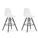 Scaune de bucatarie/bar, set 2 buc, Artool, Lamal, PP, lemn, alb si negru, 54x55x107.5 cm GartenVIP DiyLine