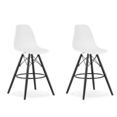 Scaune de bucatarie/bar, set 2 buc, Artool, Lamal, PP, lemn, alb si negru, 54x55x107.5 cm GartenVIP DiyLine