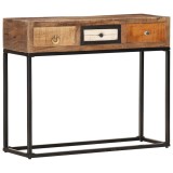 Cumpara ieftin Masa consola, auriu, 90 x 30 x 75 cm, lemn masiv reciclat