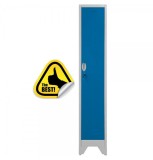 VESTIAR METALIC CU PICIOARE SI 1 USA COLOR ALBASTRU 300x500x1920 mm (LxlxH), Neasamblat, PLUS