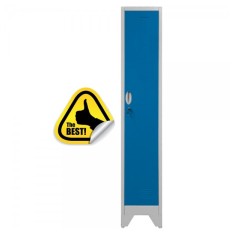 VESTIAR METALIC CU PICIOARE SI 1 USA COLOR ALBASTRU 300x500x1920 mm (LxlxH), Neasamblat, PLUS