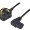 Cablu Alimentare 1.5m 3x0.75mm2 Mufă BS 1363 la IEC C13 90&deg;