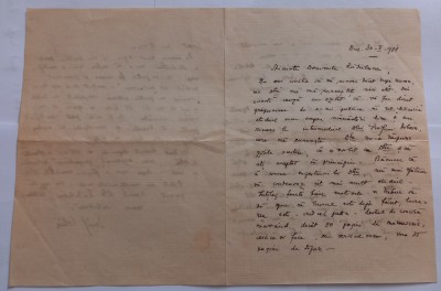 Scrisoare adresata prof Radulescu, anii 30 foto