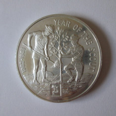 Rara! Ghana 50 Cedis 1984 argint 925 comem:Anul cercetasului,dm.=39 mm,gr.=28 gr
