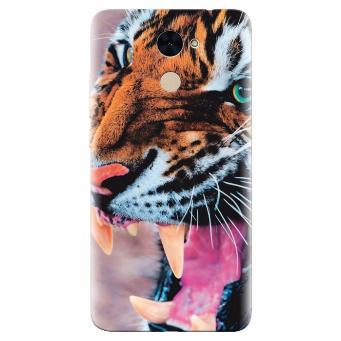 Husa silicon pentru Huawei Y7 Prime 2017, Angry Tiger Teeth Fresh