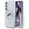 Husa MagSafe pentru Samsung Galaxy S25+ S936, Karl Lagerfeld, IML Metal Karl &amp; Choupette&#039;s Heads, Argintie