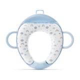 Reductor pentru toaleta, cu spatar si manere, pernita moale detasabila, Lorelli Planets, Blue