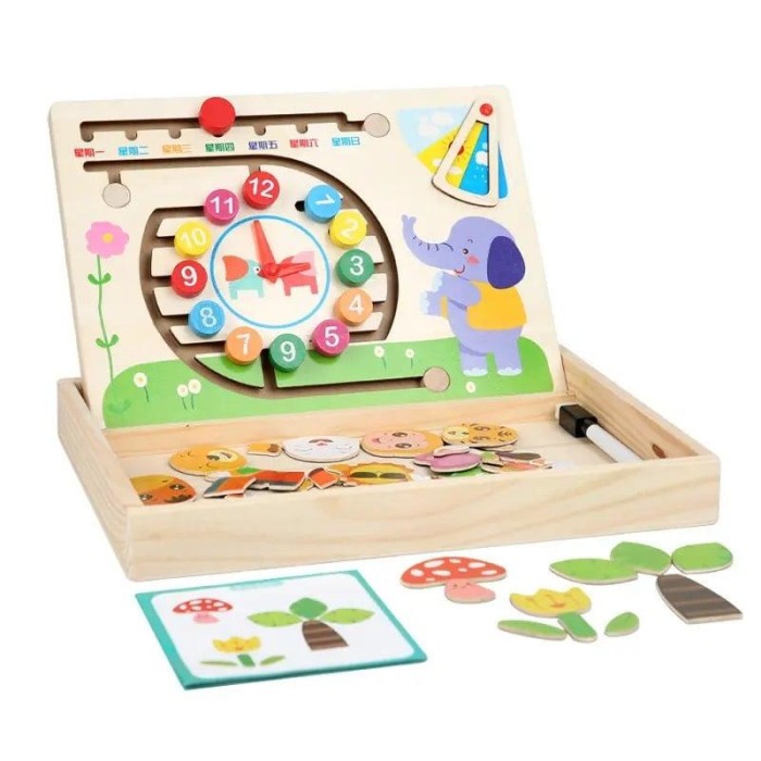 Tabla educativa din lemn, dezvoltarea logica si gandirea copilului, ceas, numere, EduJucarii, 3 ani+