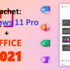 DVD nou Windows 11 Pro + Office 2021, licenta originala Retail, activare online