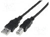 Cablu USB A mufa, USB B mufa, USB 2.0, lungime 5m, negru, ASSMANN - AK-300105-050-S