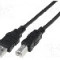 Cablu USB A mufa, USB B mufa, USB 2.0, lungime 1m, negru, ASSMANN - AK-300105-010-S