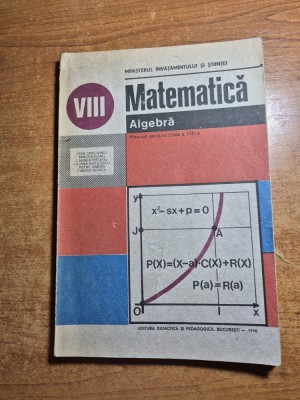 manual de matematica - pentru clasa a 8-a - anul 1990 foto